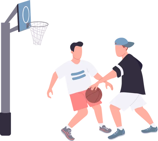 Joueurs de basket de rue  Illustration