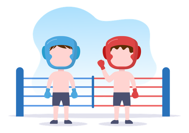 Joueurs de boxe  Illustration