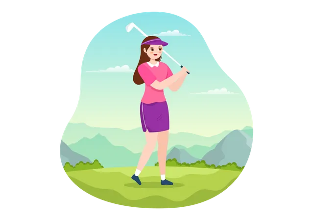 Joueuse de golf  Illustration