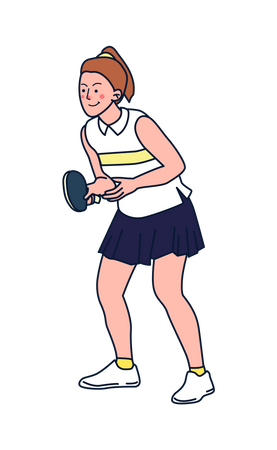 Joueuse de tennis de table  Illustration