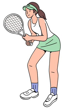 Joueuses de tennis  Illustration