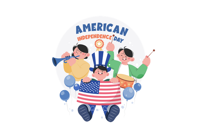 Jour de l'Indépendance américaine  Illustration