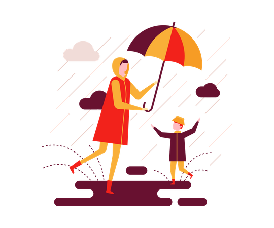 Jour de pluie  Illustration