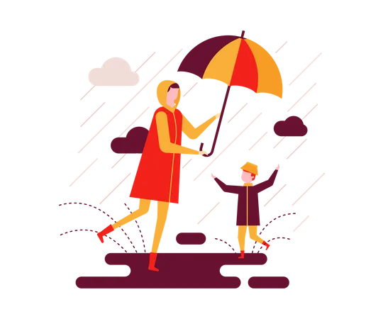 Jour de pluie  Illustration