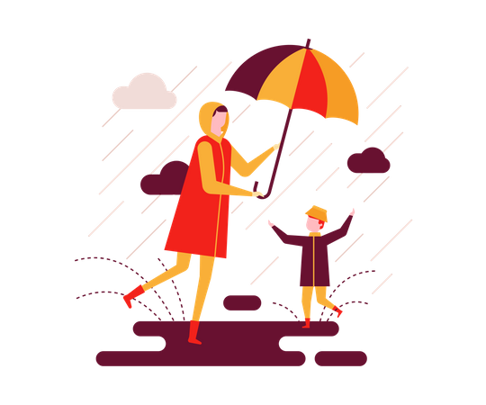 Jour de pluie  Illustration