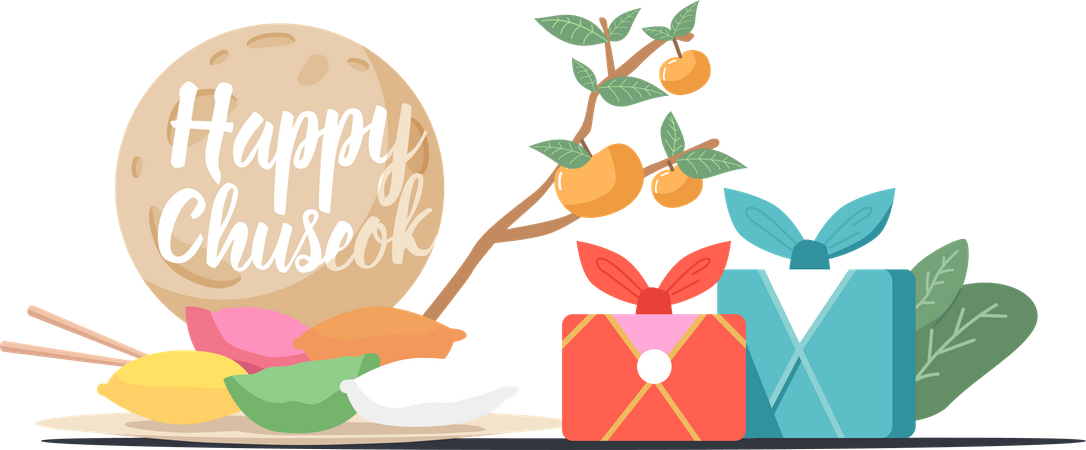 Jour de Thanksgiving asiatique  Illustration