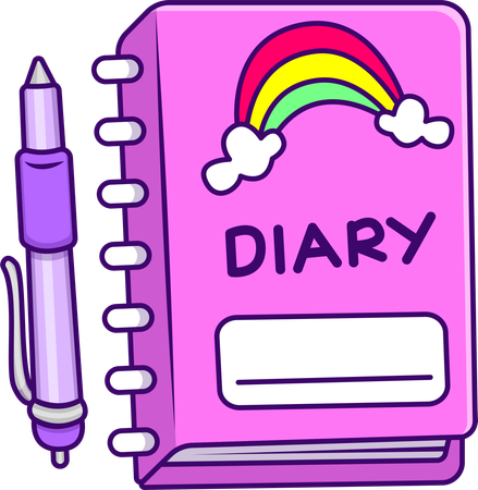 Journal intime et stylo  Illustration