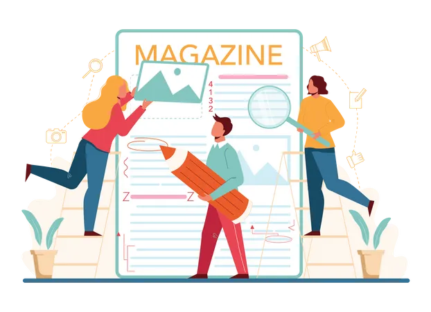 Journalist and designer working on Magazine  Illustration