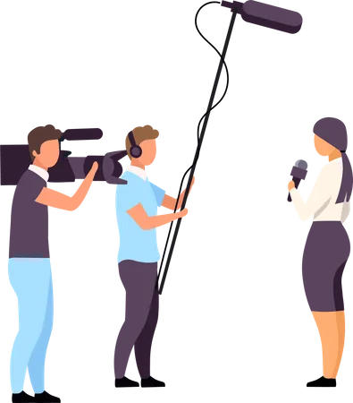 Journalist interviewing politician  Illustration