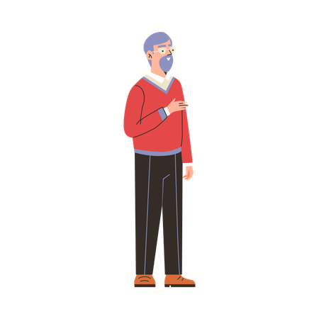 Journalist man standing in pose  Illustration
