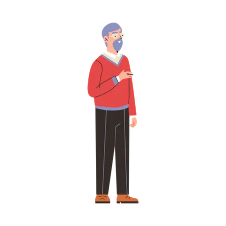 Journalist man standing in pose  Illustration