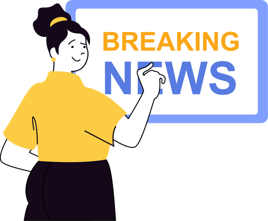 Journalist telling about breaking news  Illustration