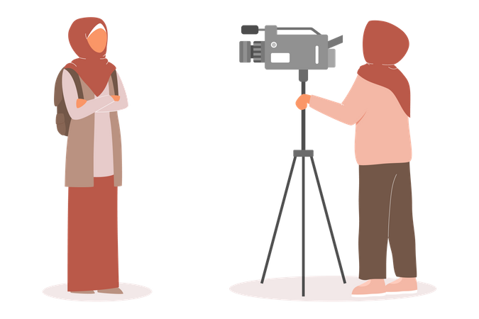 Journaliste de télévision ou journaliste musulman  Illustration