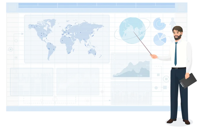 Journaliste donnant des nouvelles météo  Illustration