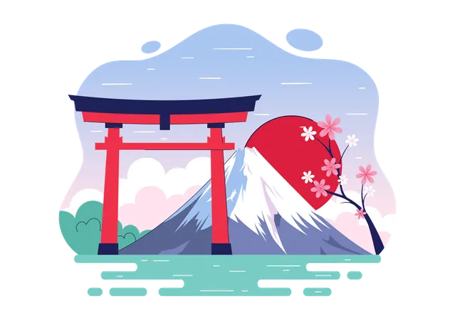 Journée de la montagne au Japon  Illustration