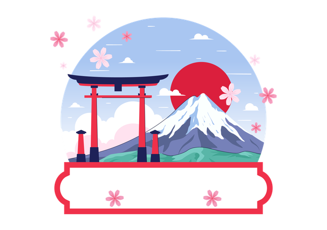 Journée de la montagne au Japon  Illustration