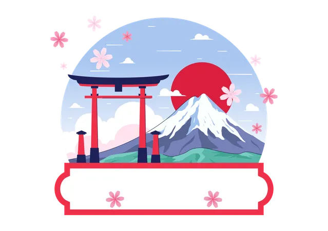 Journée de la montagne au Japon  Illustration