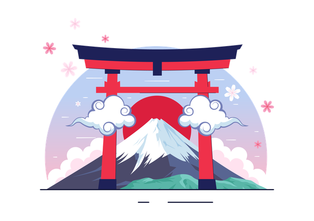 Journée de la montagne au Japon  Illustration