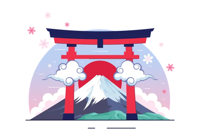 Journée de la montagne au Japon  Illustration