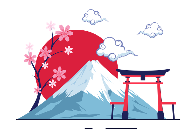 Journée de la montagne au Japon  Illustration