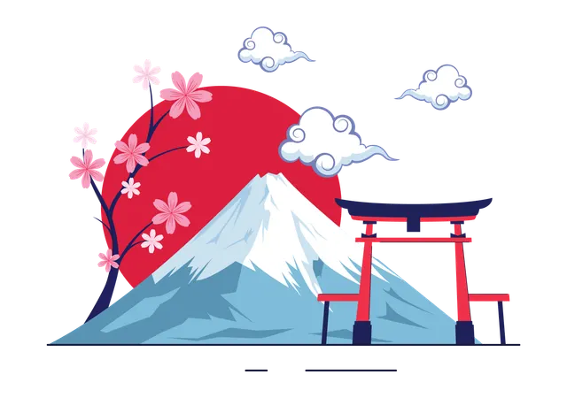 Journée de la montagne au Japon  Illustration