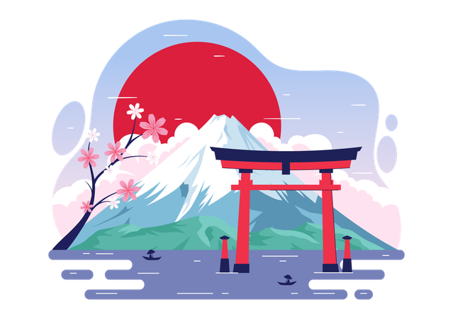 Journée de la montagne au Japon  Illustration