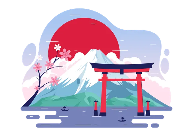 Journée de la montagne au Japon  Illustration