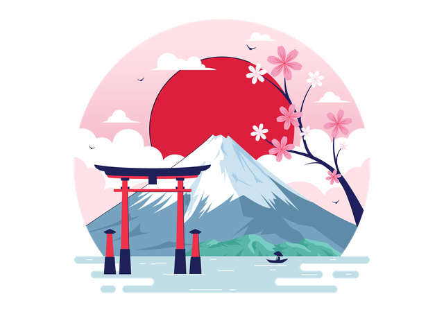 Journée de la montagne au Japon  Illustration