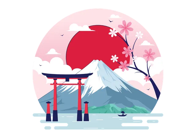 Journée de la montagne au Japon  Illustration