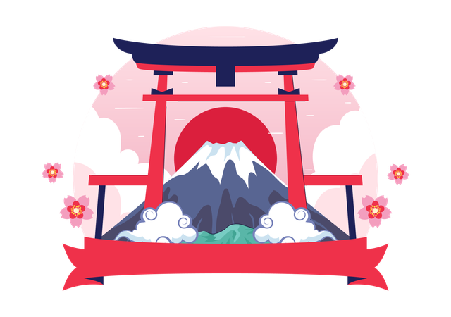 Journée de la montagne au Japon  Illustration