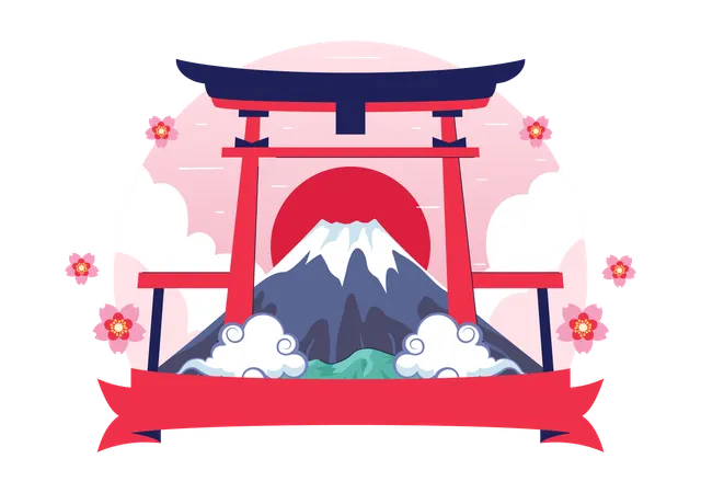 Journée de la montagne au Japon  Illustration