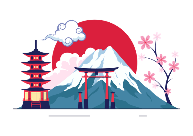 Journée de la montagne au Japon  Illustration
