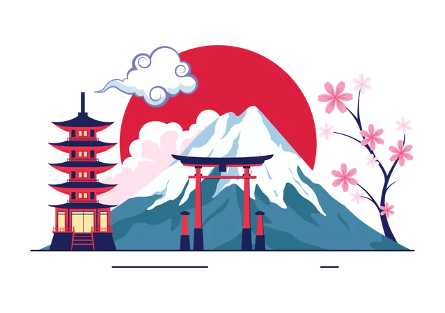 Journée de la montagne au Japon  Illustration