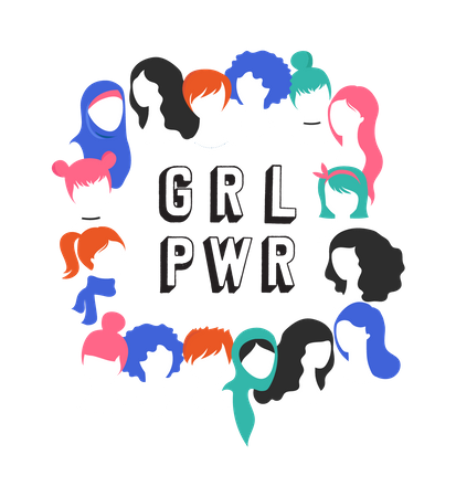 Journée internationale de la femme - le pouvoir des filles  Illustration