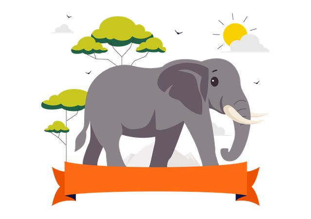 Journée mondiale de l'éléphant  Illustration