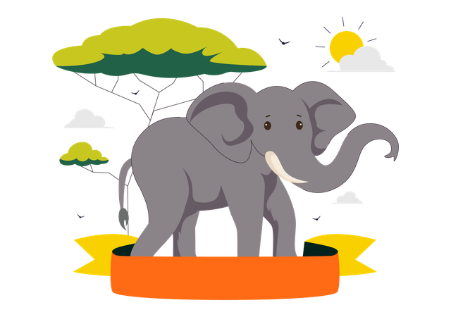 Journée mondiale de l'éléphant  Illustration