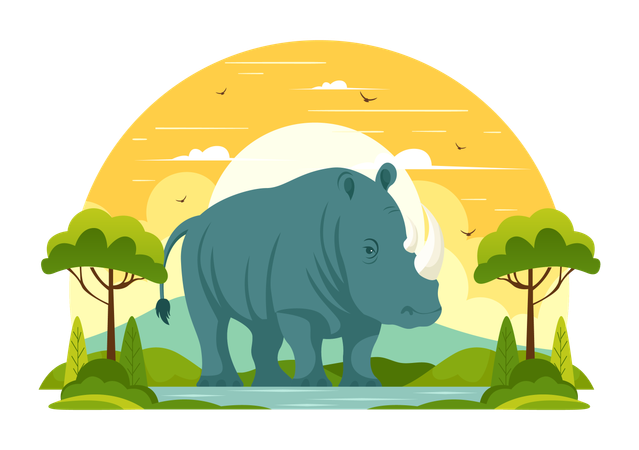 Journée mondiale des rhinocéros  Illustration