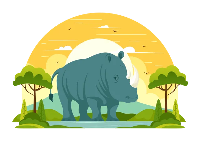 Journée mondiale des rhinocéros  Illustration