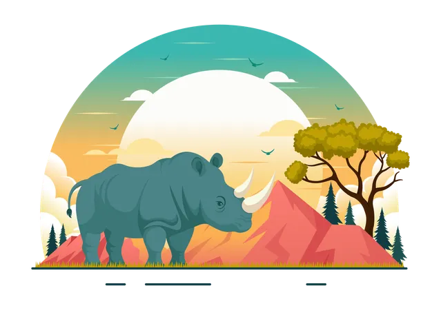 Journée mondiale des rhinocéros  Illustration