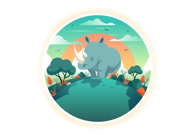 Journée mondiale des rhinocéros  Illustration