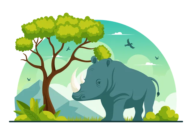 Journée mondiale des rhinocéros  Illustration