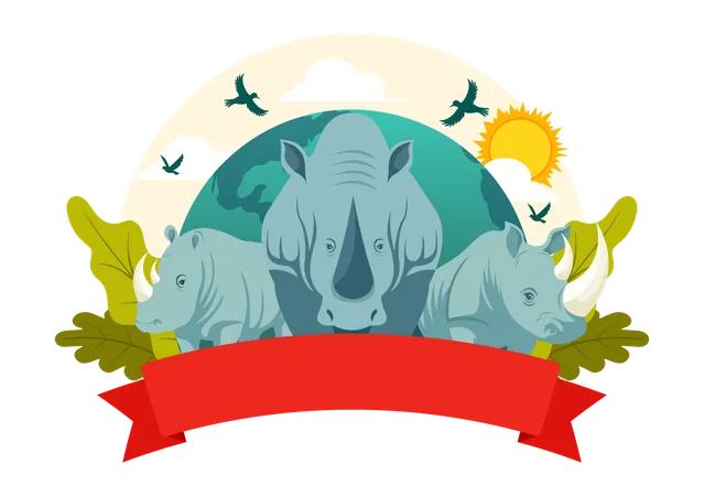 Journée mondiale des rhinocéros  Illustration