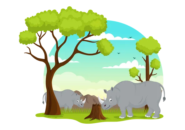 Journée mondiale des rhinocéros  Illustration