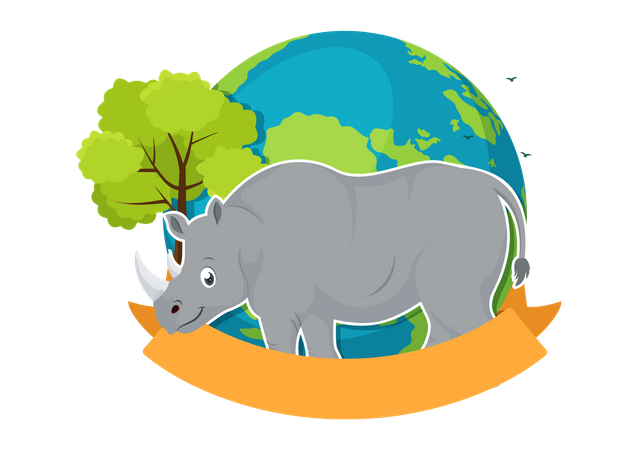 Journée mondiale des rhinocéros  Illustration