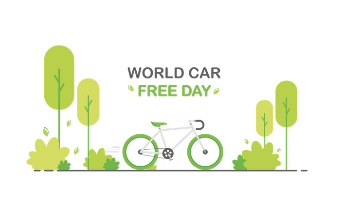 Journée mondiale sans voiture  Illustration