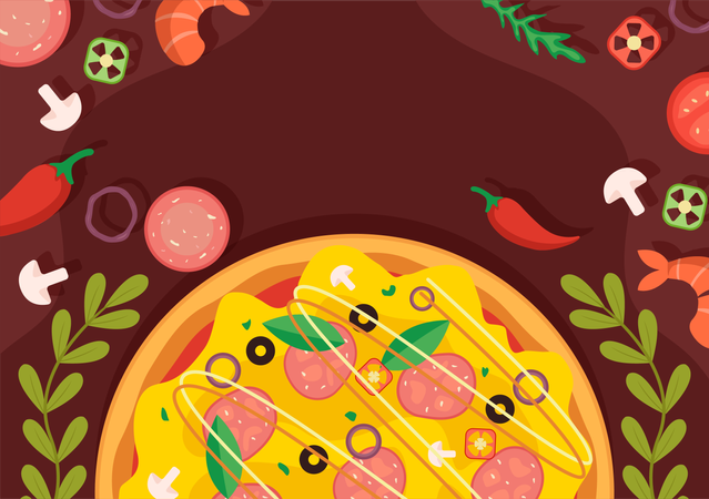 Journée nationale de la pizza  Illustration