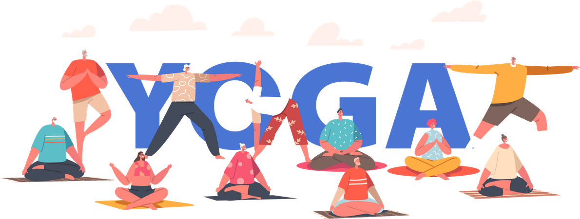 Journée de yoga  Illustration