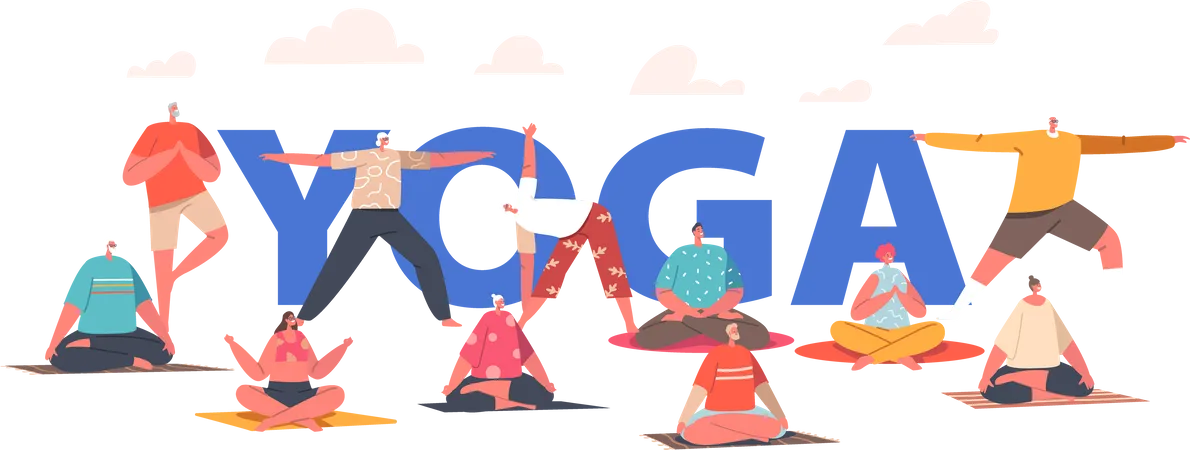 Journée de yoga  Illustration