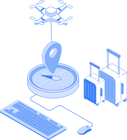 Journey destination and direction  Illustration