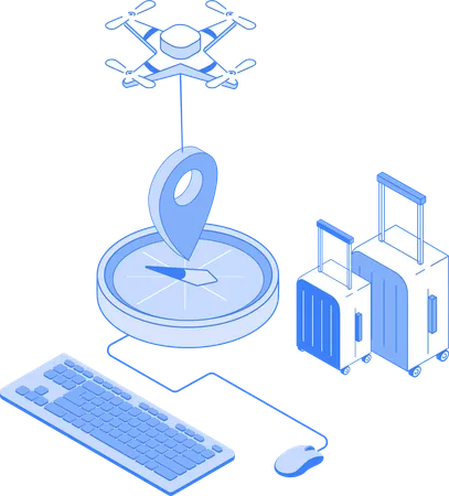 Journey destination and direction  Illustration